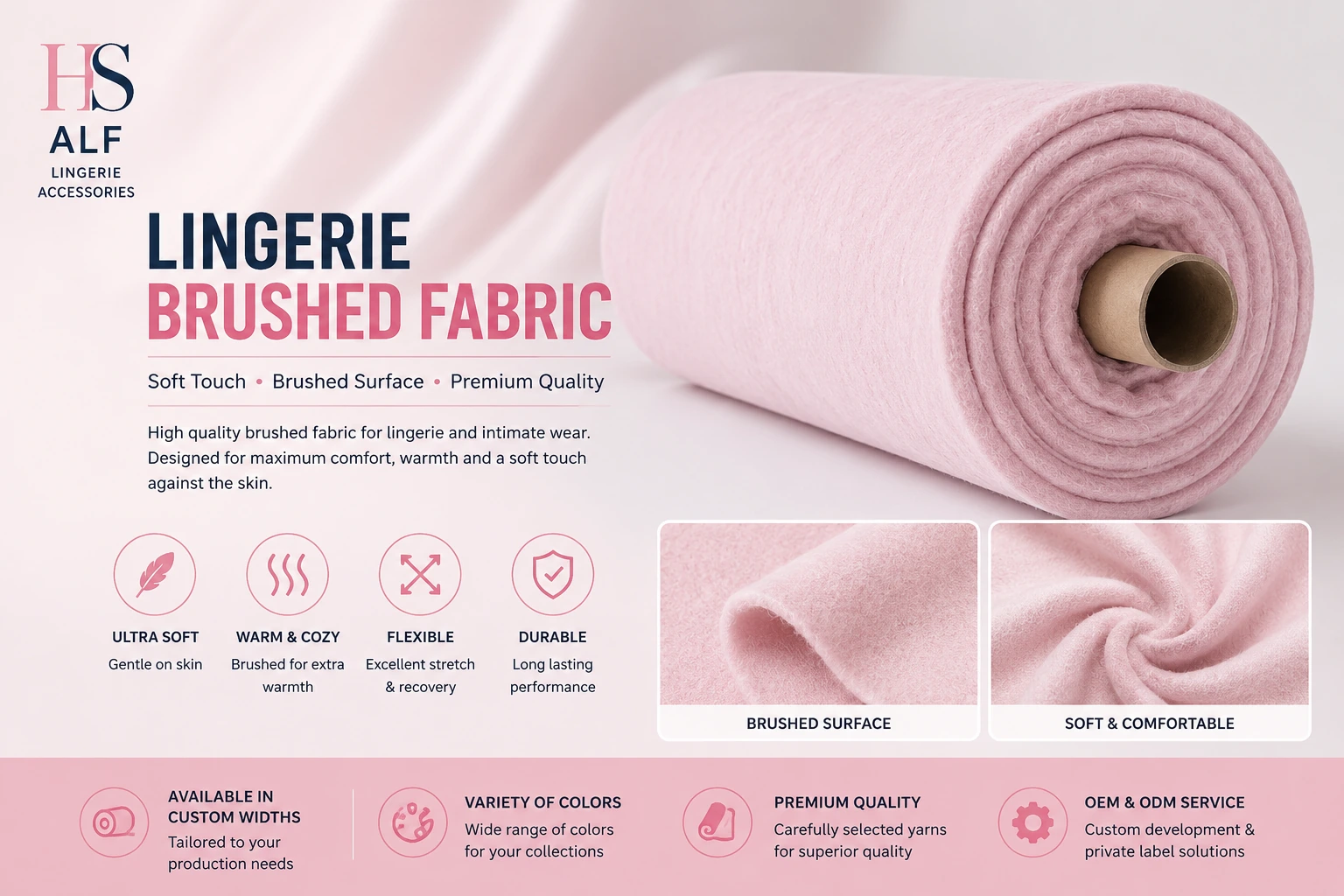100 % gerautes Polyamid-Gewirk für Dessous | Nylon-Raschelware | europäischer B2B-Hersteller HS ALF